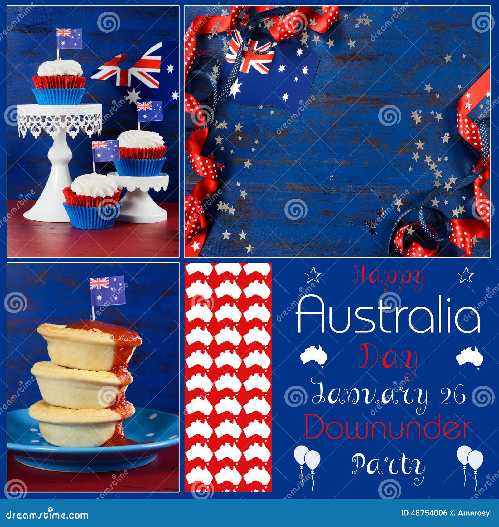 Happy Australia Day Deisgner Pack Collage Stock 