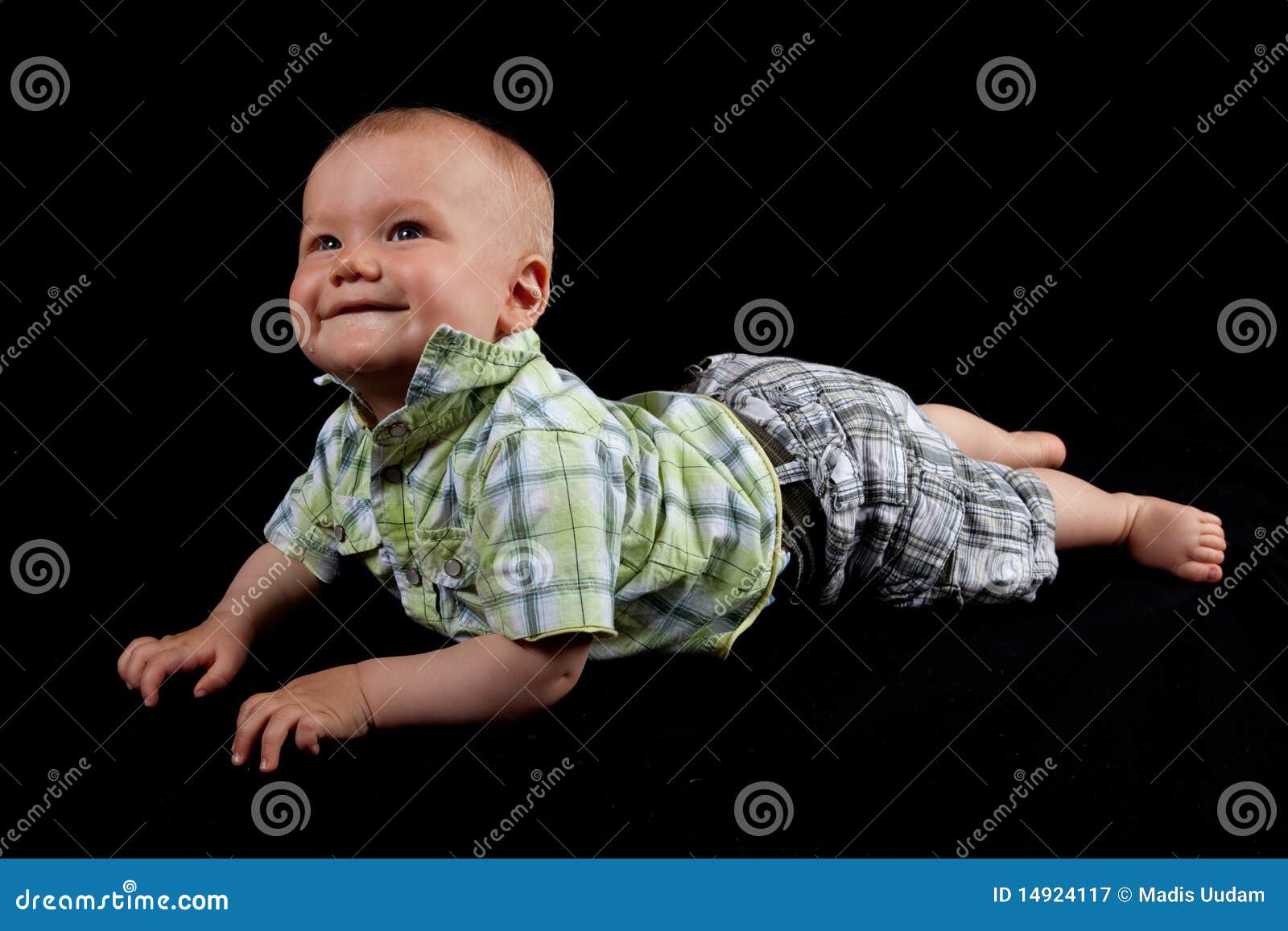 Happy Baby Boy on a Black Background Stock Image Image of closeup
