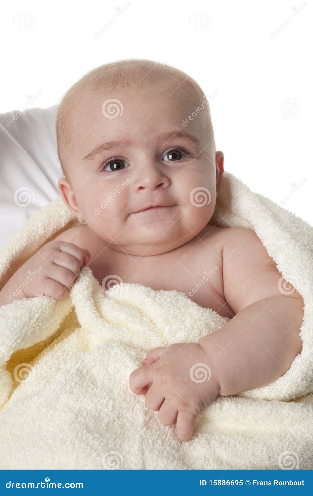 Happy Baby Boy Wrapped in a Towel Stock Image - Image of baby, child ...