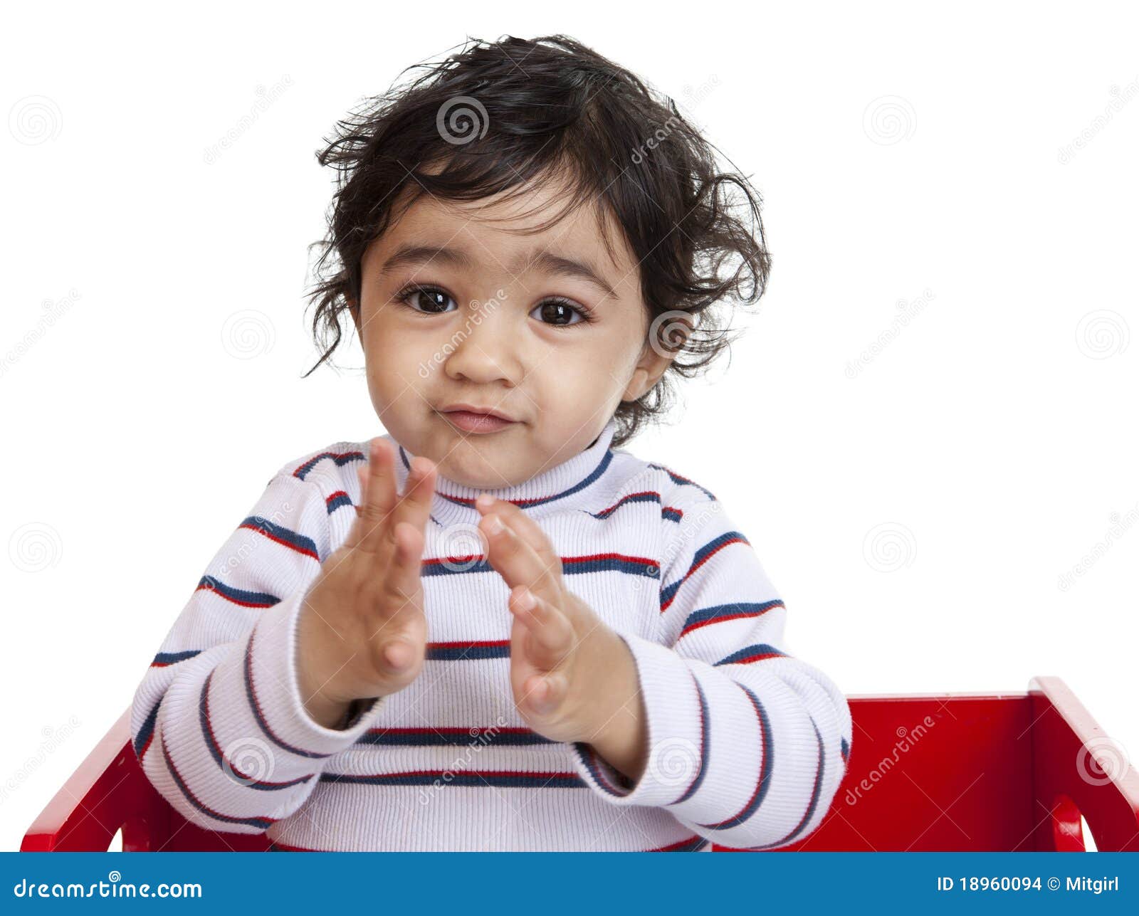 Happy Baby Girl Clapping Hands Stock Photo Image of adorable, cheer