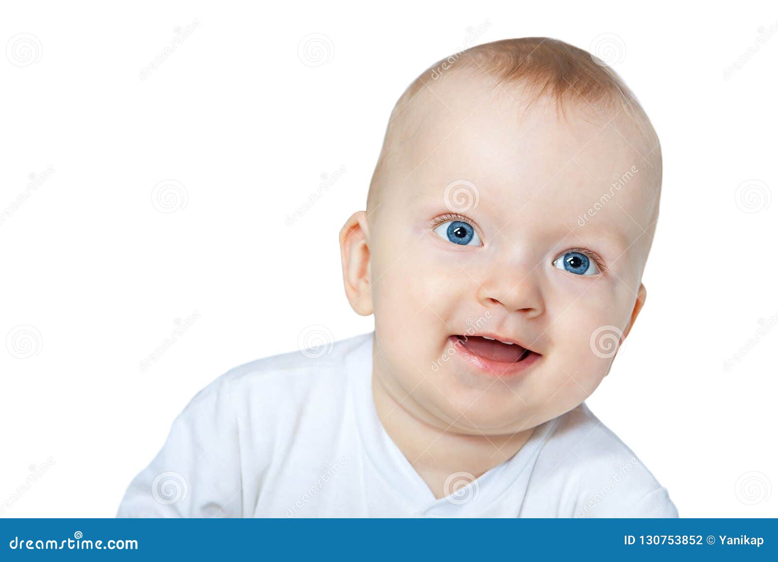 Happy Baby Isolated on White Background Stock Photo - Image of beauty ...