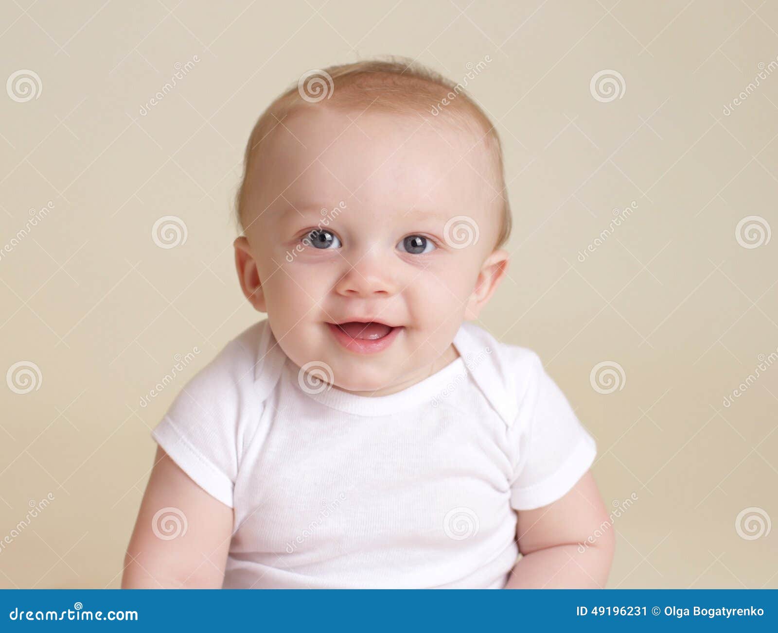 Happy Baby Smiling and Laughing Stock Image - Image of offwhite ...