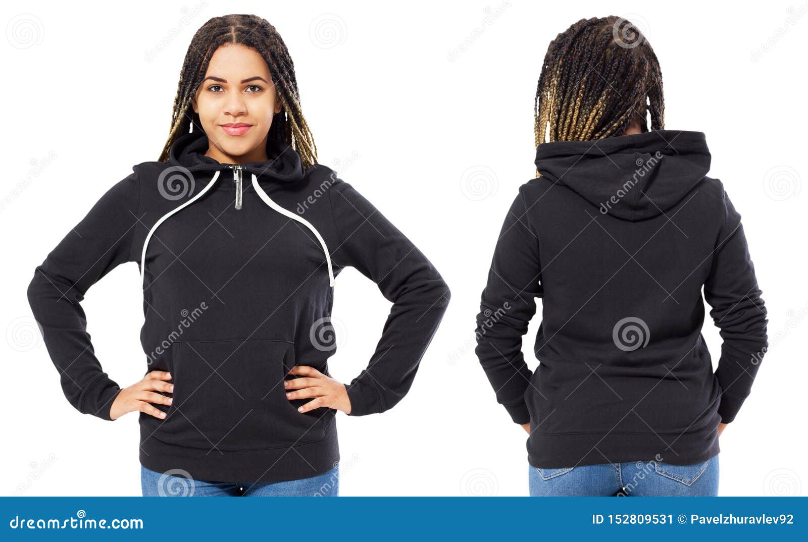 Download Happy Beautiful Afro American Woman In Sweatshirt Front ...