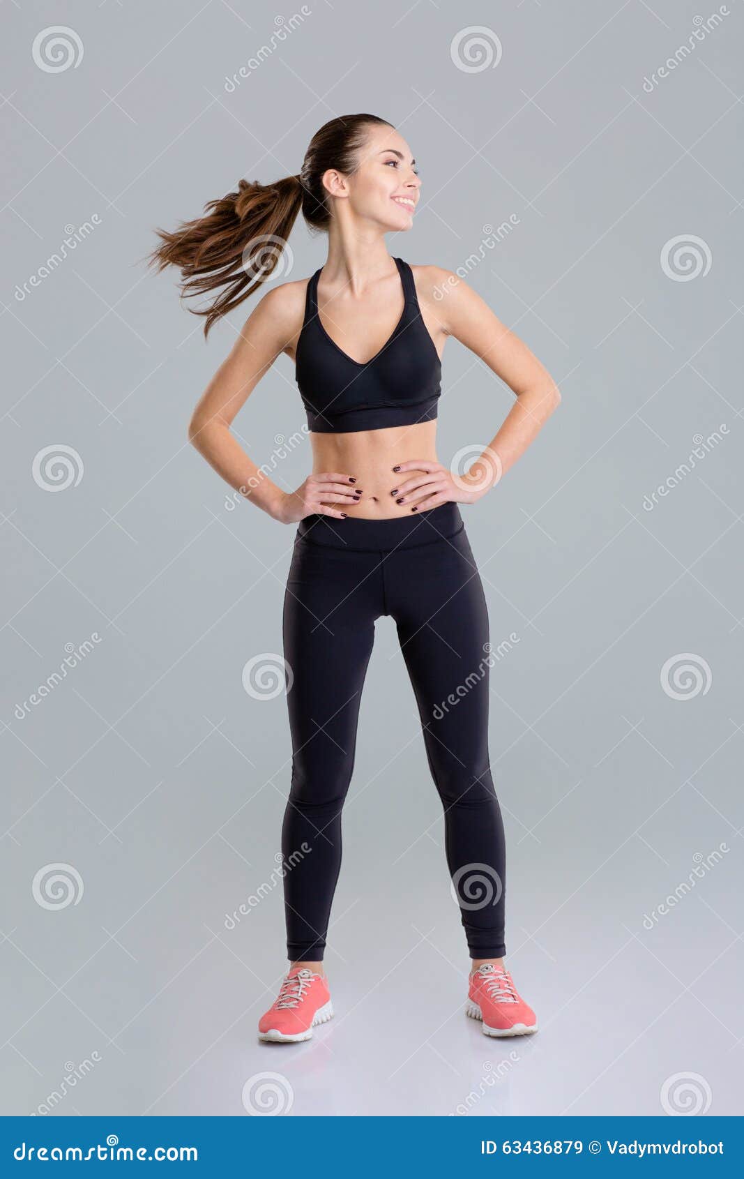 Happy Beautiful Fitness Girl Warming Up Her Neck Stock Image - Image of ...