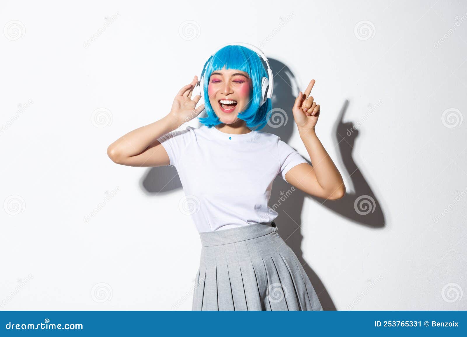 Japanese girl with dyed blue hair - wide 1