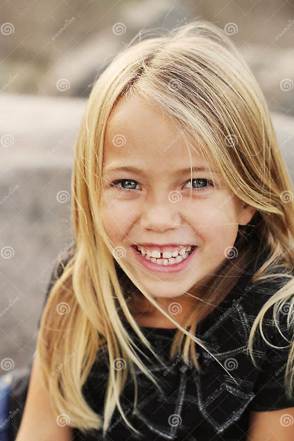 Happy Beautiful Little Girl Stock Photo - Image of outdoor, happy: 22526516
