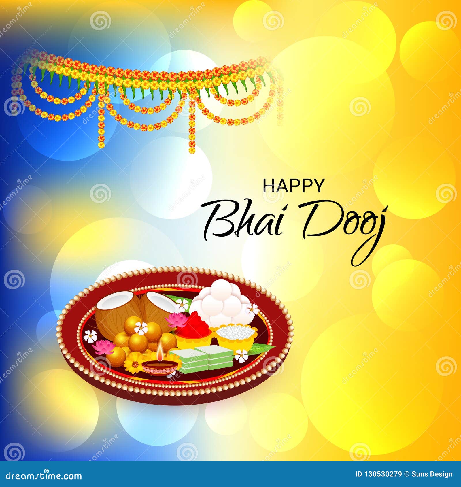 Happy Bhai Dooj Celebration. Stock Illustration - Illustration of