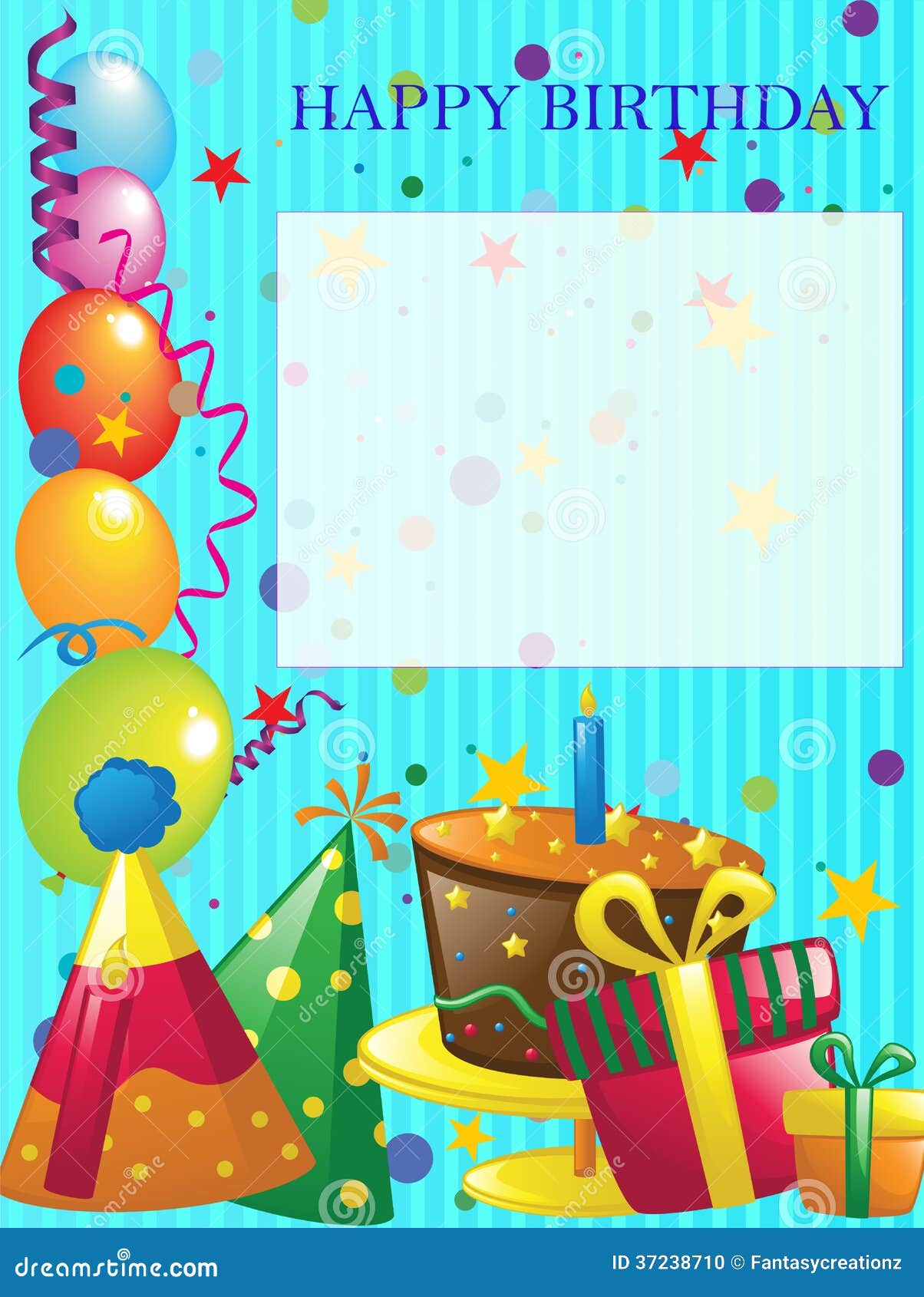 Happy Birthday background stock illustration. Illustration of gifts -  37238710