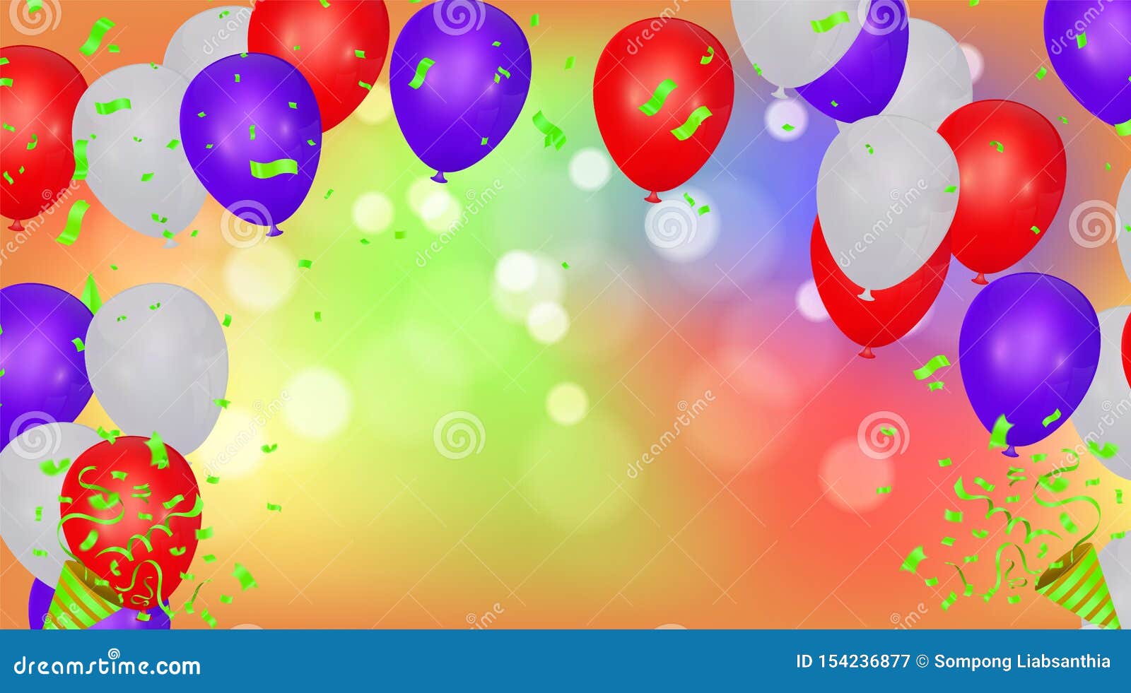 Happy Birthday Backgrounds Grand Opening Ceremony Vector Banner. Realistic  Glossy Balloons, Confetti Stock Vector - Illustration of beautiful,  confetti: 154236877