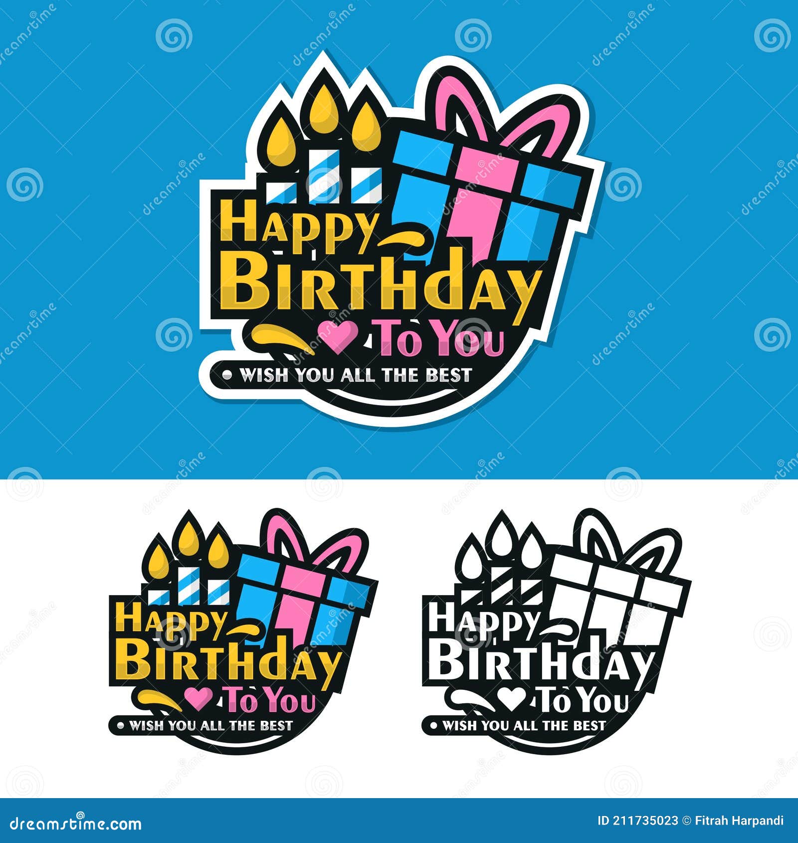 Happy Birthday Badge Label Sticker Design Premium Stock Vector
