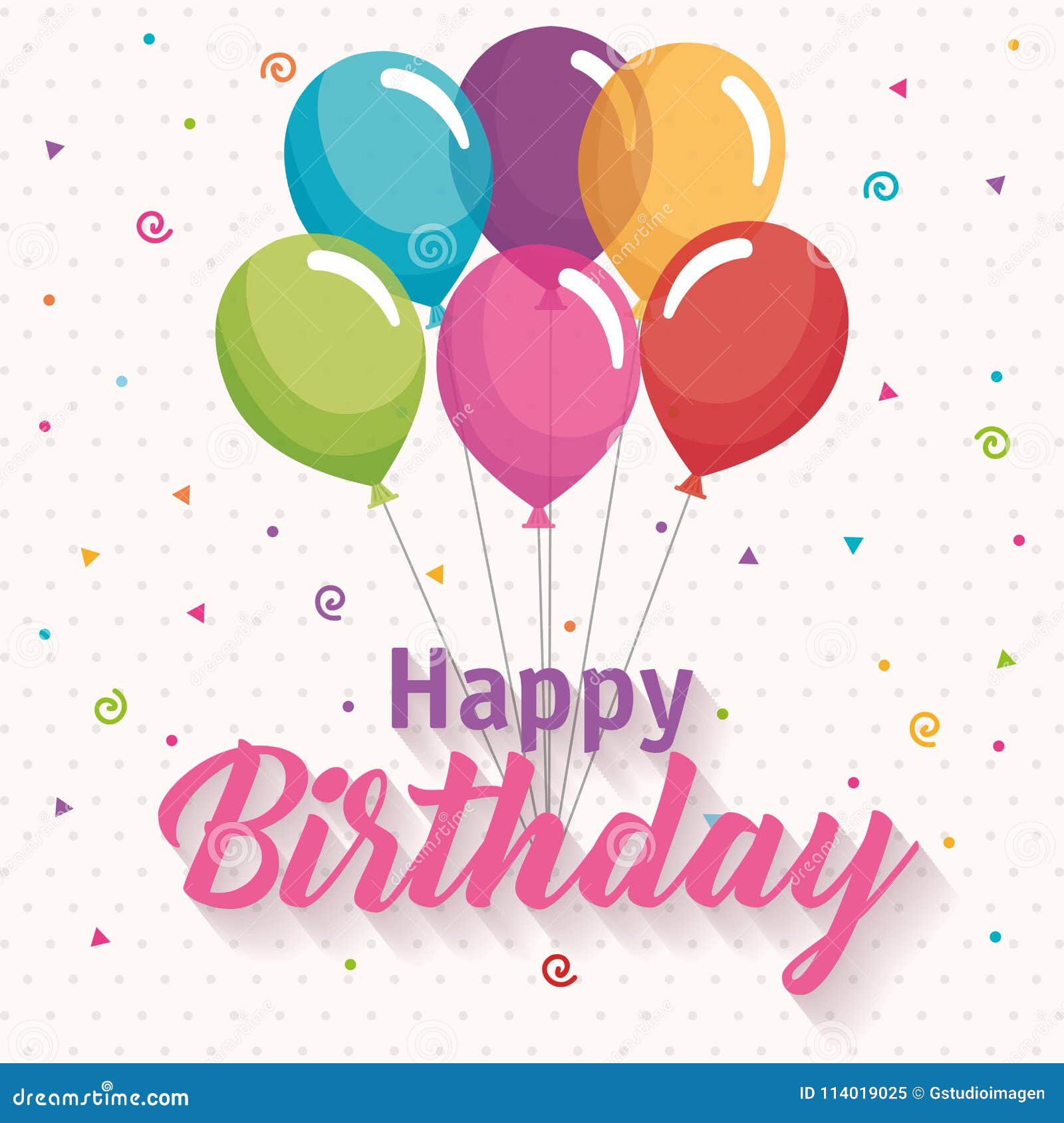 Happy Birthday Balloons Air Celebration Card Stock Vector ...