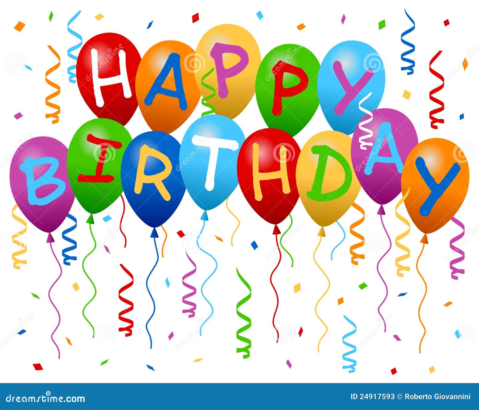 Happy Birthday Balloons Banner Stock Vector - Illustration of ...