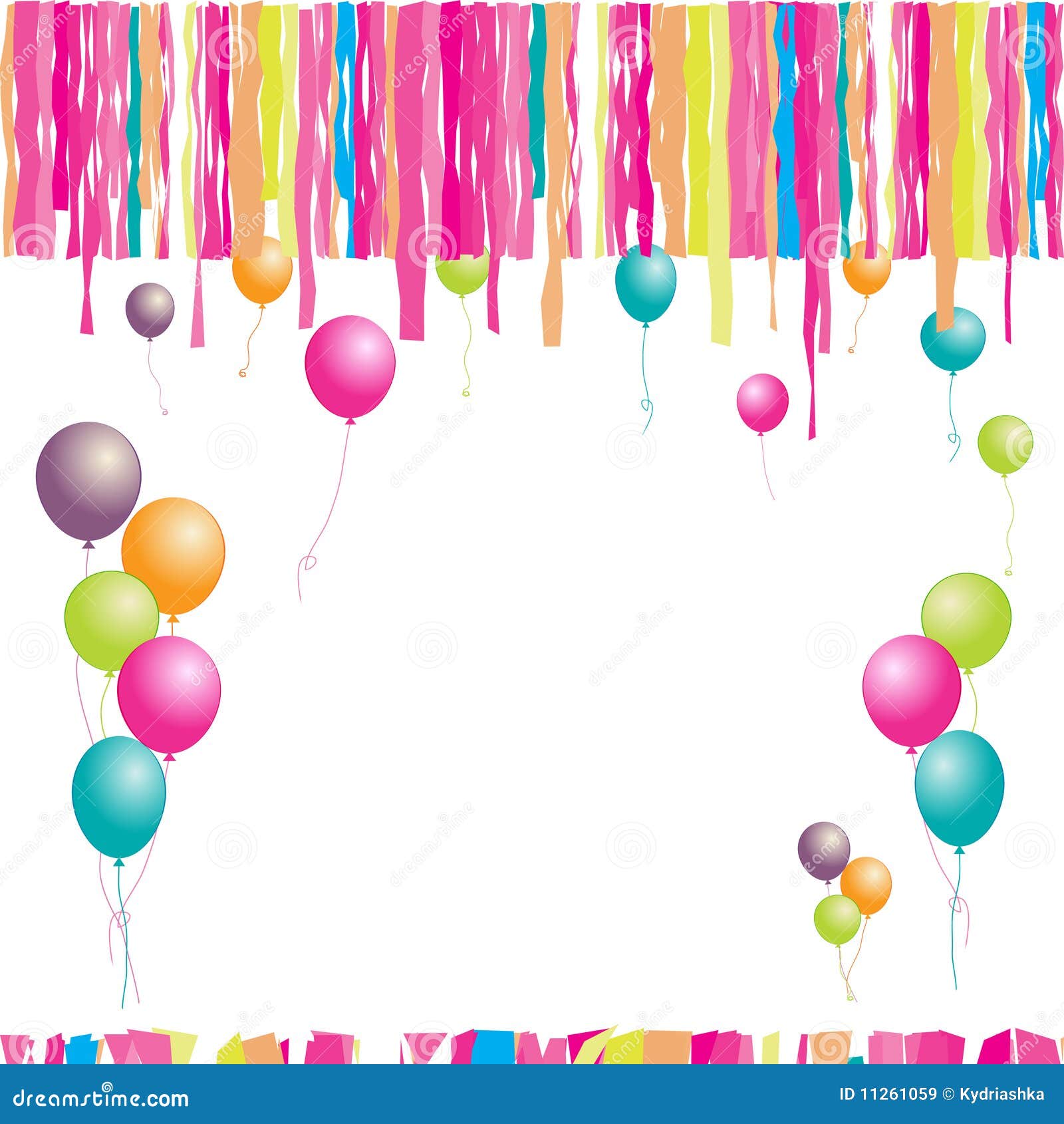 Happy Birthday! Balloons And Confetti. Royalty Free Stock Images