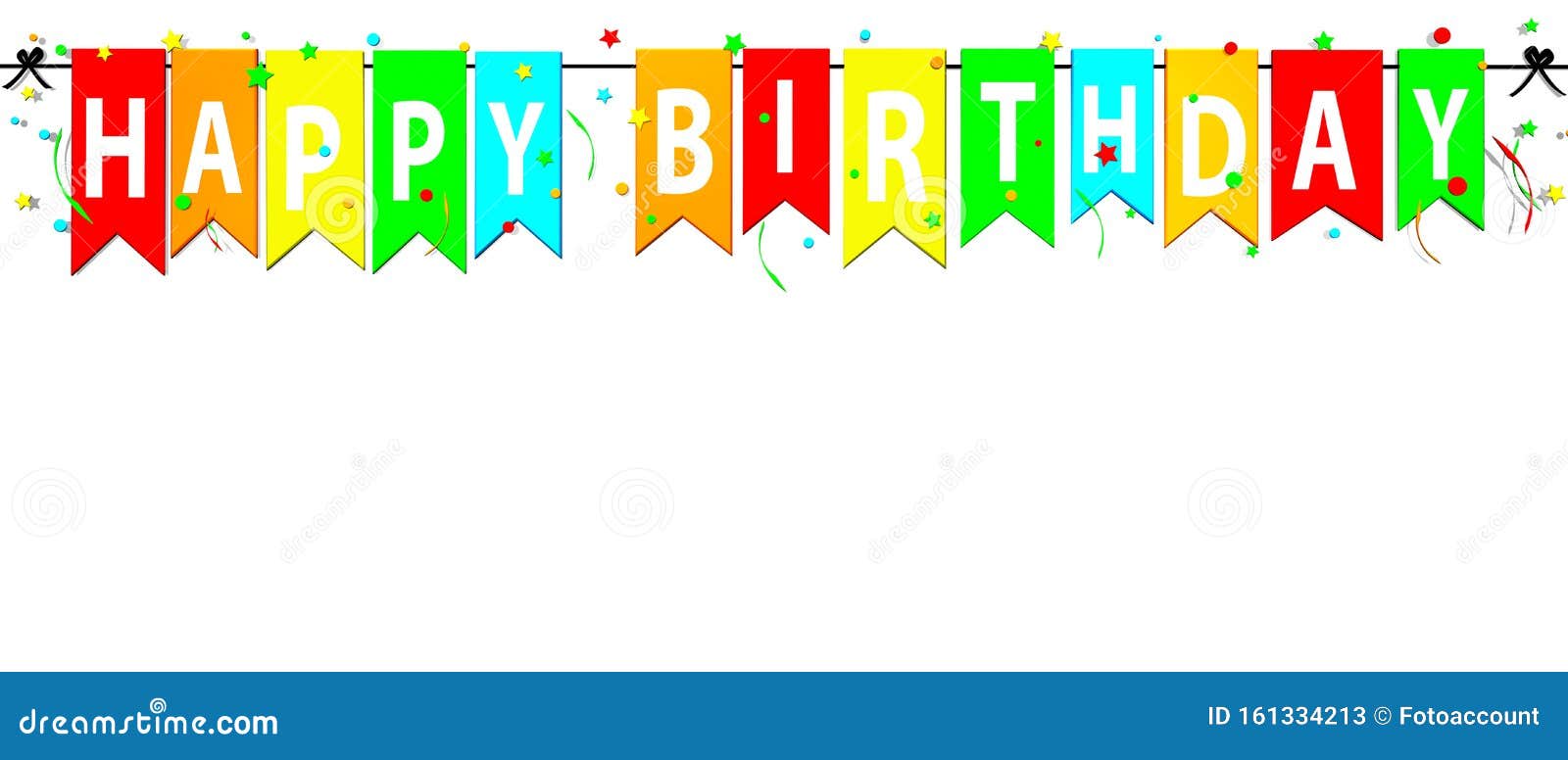 Happy Birthday Banner, Background - 3D Illustration Isolated on White  Background Stock Illustration - Illustration of graphic, celebration:  161334213