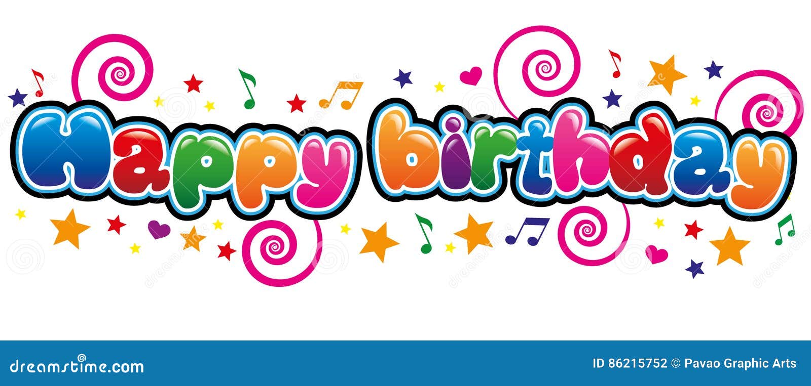 Happy Birthday Stock Vector. Illustration Of Font, Colors - 86215752