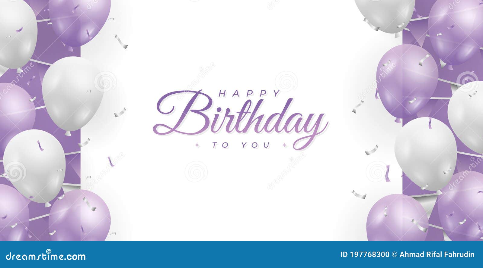 Happy Birthday . Banner or Greeting Card Background for Birthday  Celebration . Purple and White Color Concept Stock Vector - Illustration of  birth, graphic: 197768300