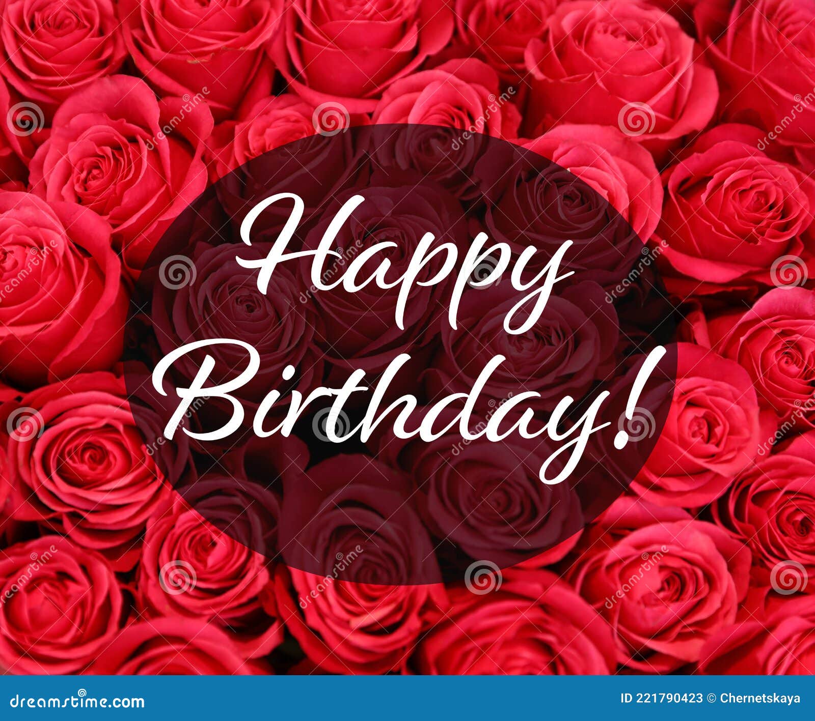 Happy Birthday! Beautiful Red Roses As Background, Top View Stock Image - Image of decorative, festive: 221790423
