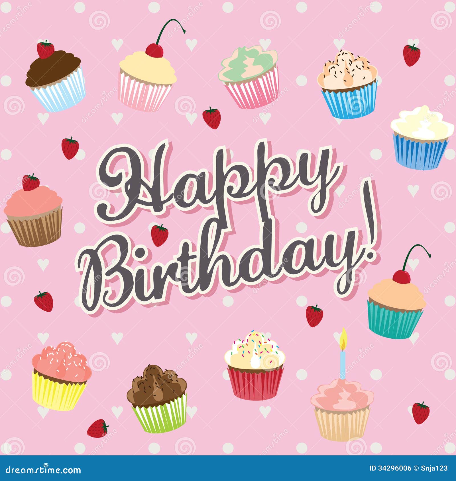 Happy Birthday! - Birthday Card Illustration Royalty Free Stock Image ...