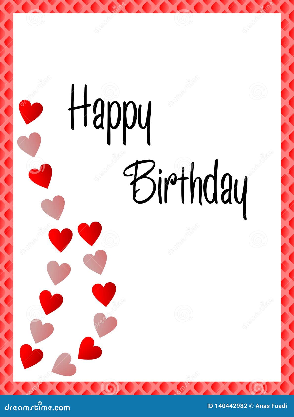 Happy Birthday, Birthday Card with Love Stock Illustration ...