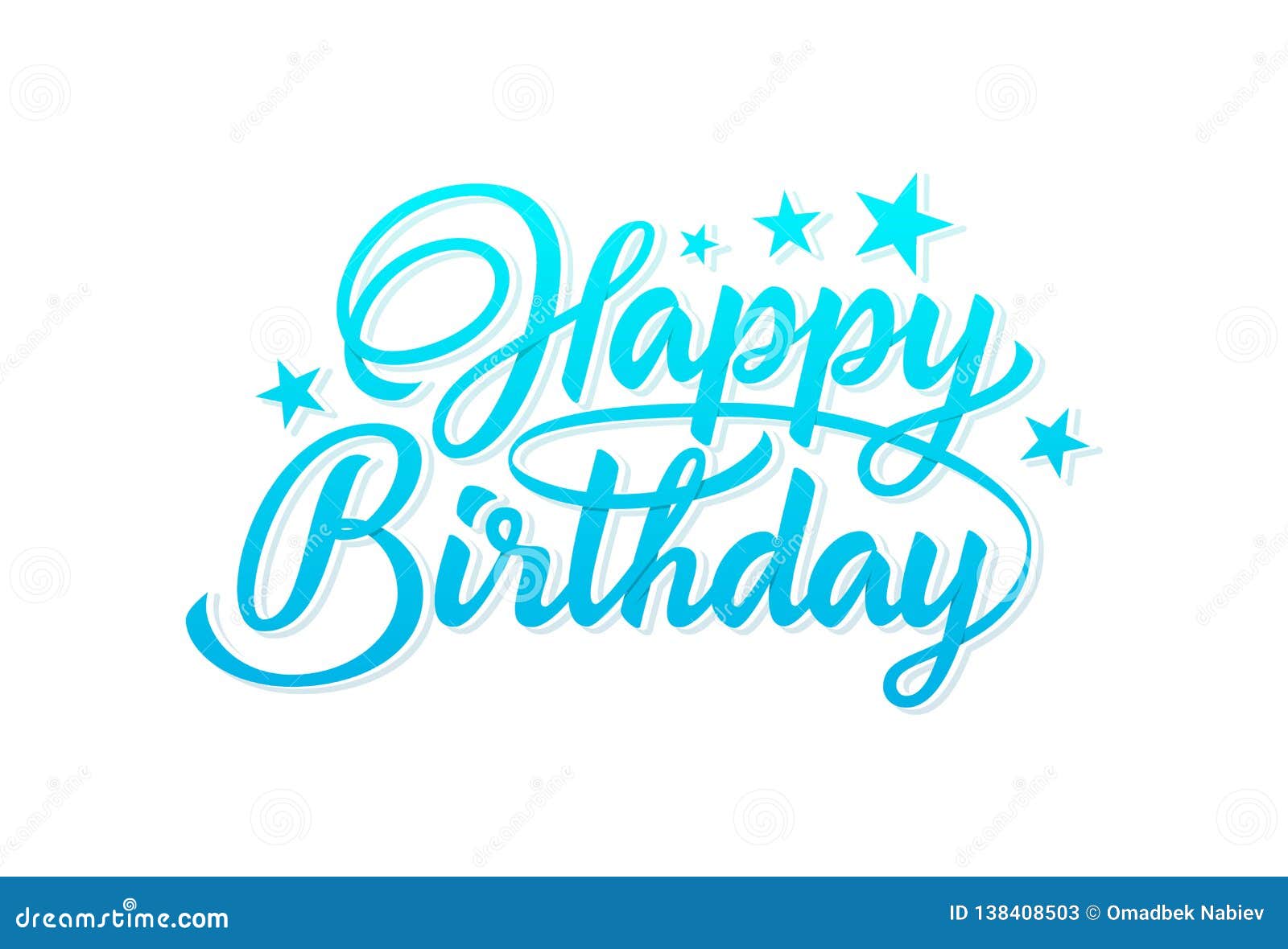 Download Happy Birthday Blue Inscription. Print For Typography ...