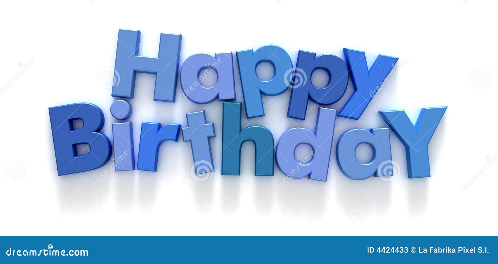 Happy Birthday in blue letters. Happy Birthday formed with blue letter magnets on neutral background