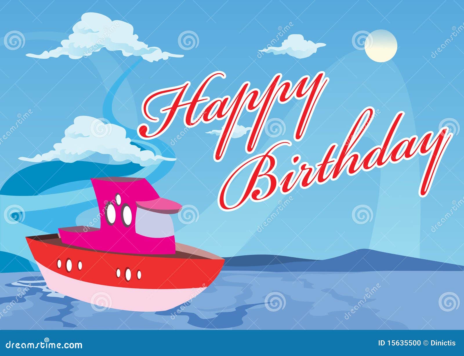 Happy Birthday Boat Stock Photo - Image: 15635500