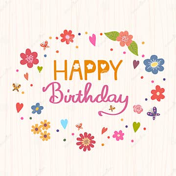 Happy Birthday. Bright and Stylish Vector Text on a Strip Backgr Stock ...