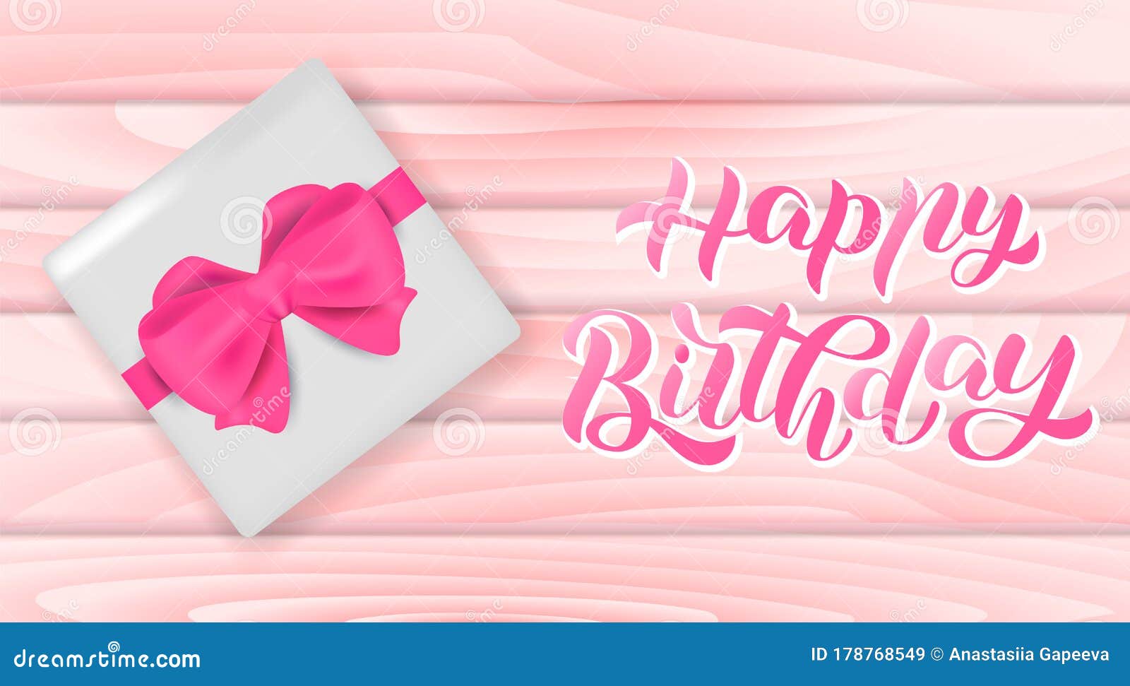 Download Happy Birthday Brush Lettering On A Pink Board. Vector ...