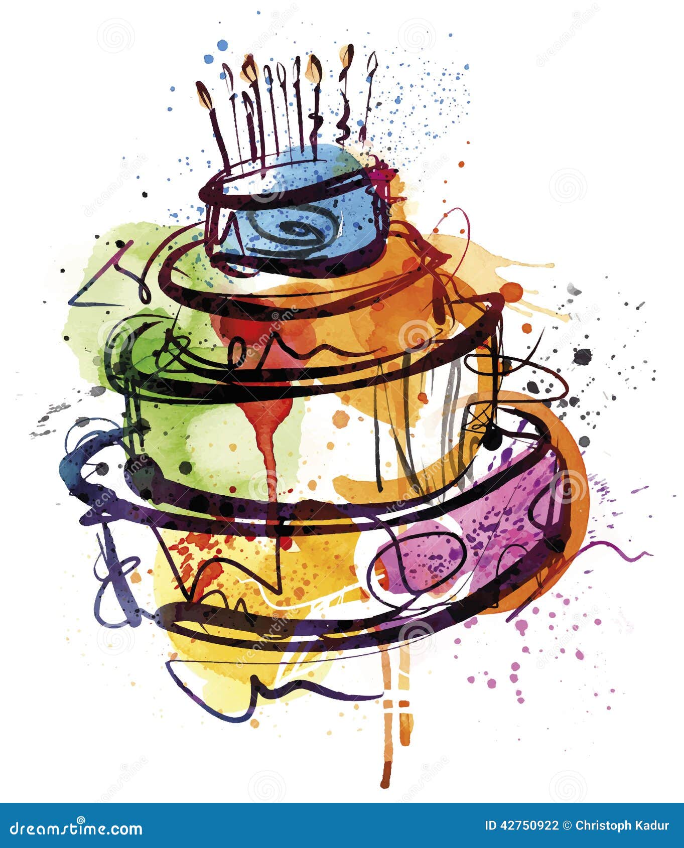  Happy  Birthday  Cake stock vector Illustration of 