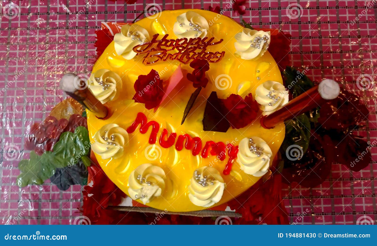 Happy Birthday Cake for Mummy with Writing Stock Photo Image of baked, words 194881430