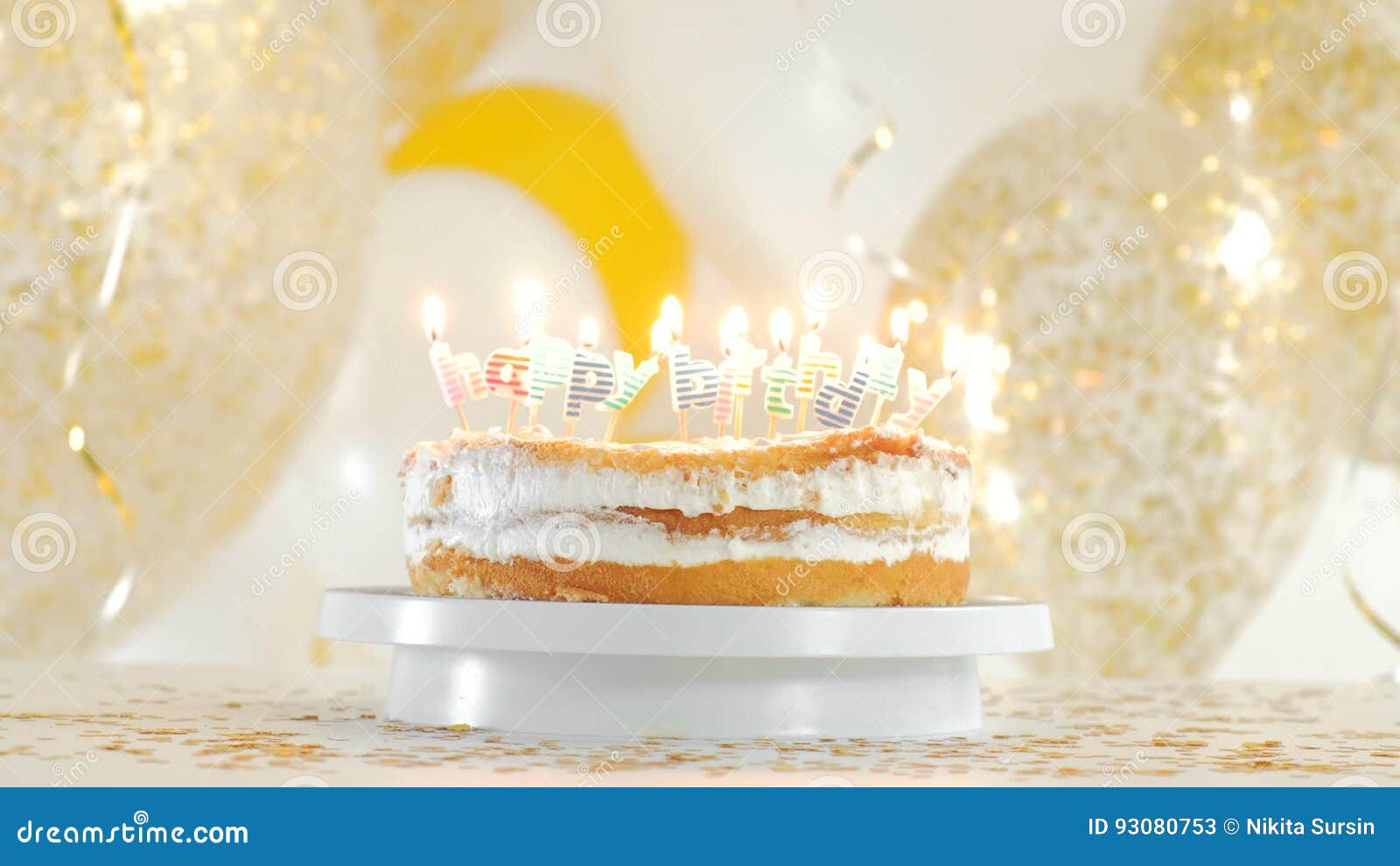 Happy Birthday Cake with Sparklers. Greeting Card 1080p FullHD ...