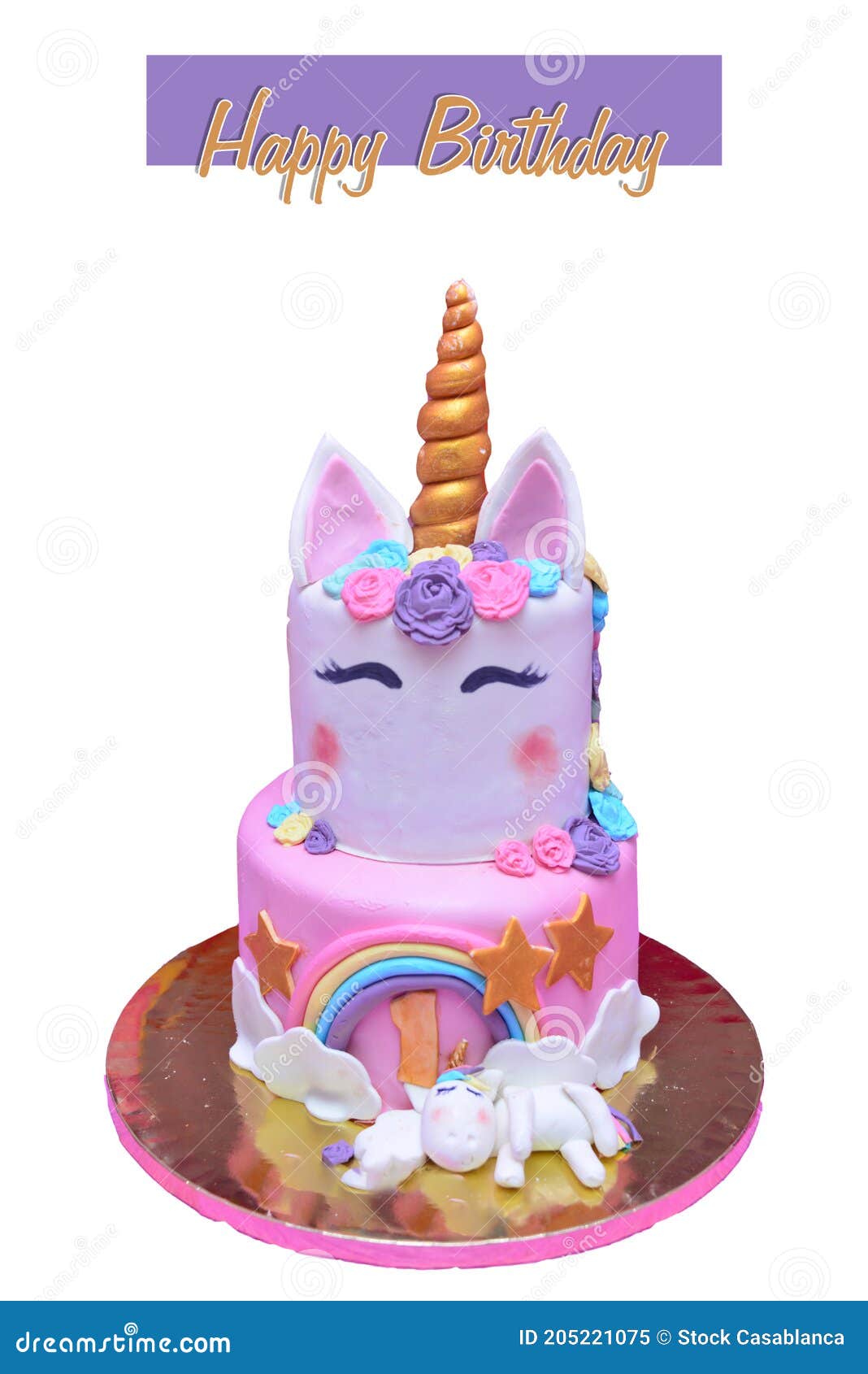 Happy Birthday Cake Unicorn . Stock Image - Image of party ...