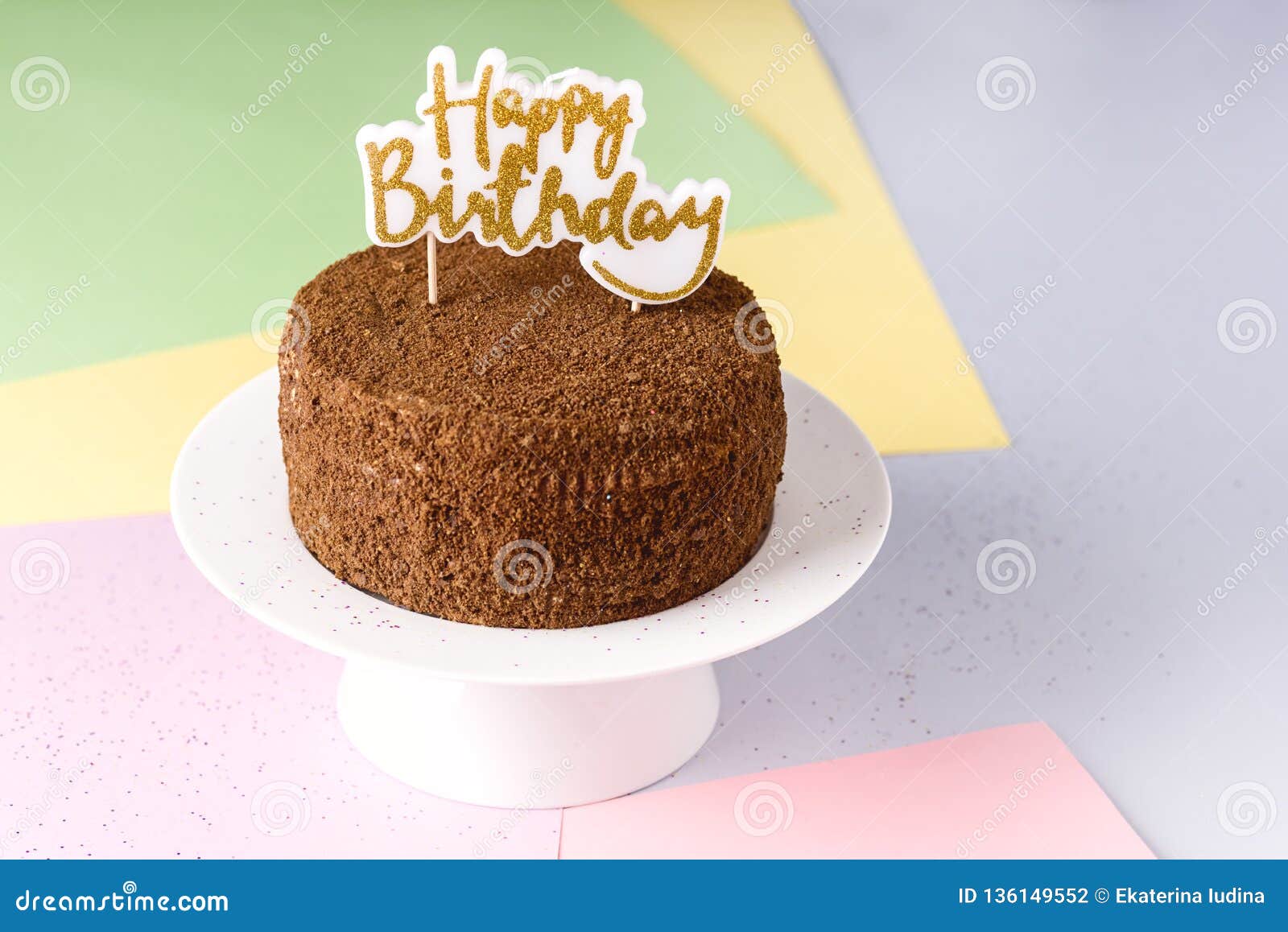 Happy Birthday Candles on Chocolate Cake Tasty Chocolate Homemade ...