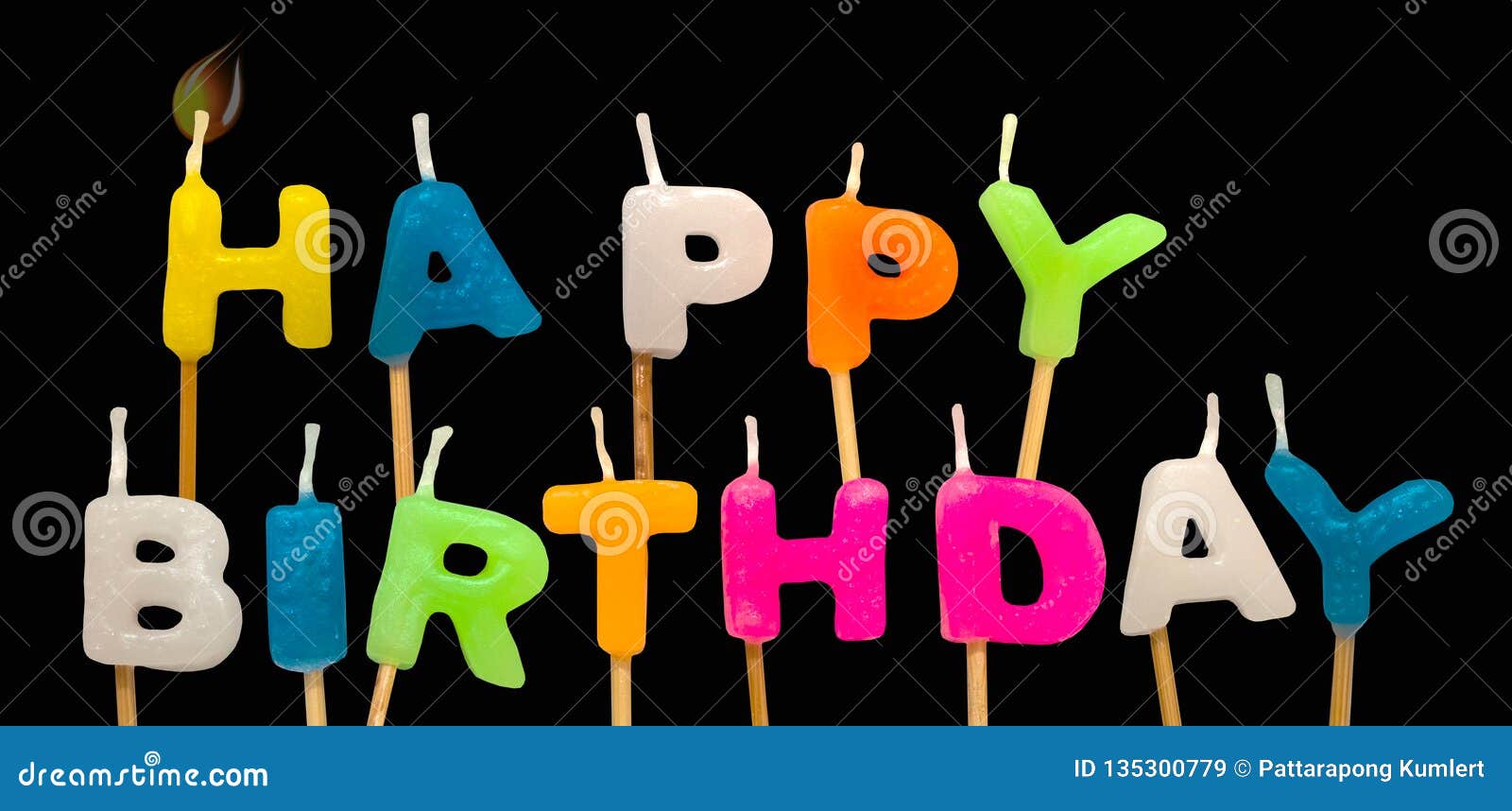 Happy Birthday Candles , Happy Birthday Colorful Wording / Isolated ...