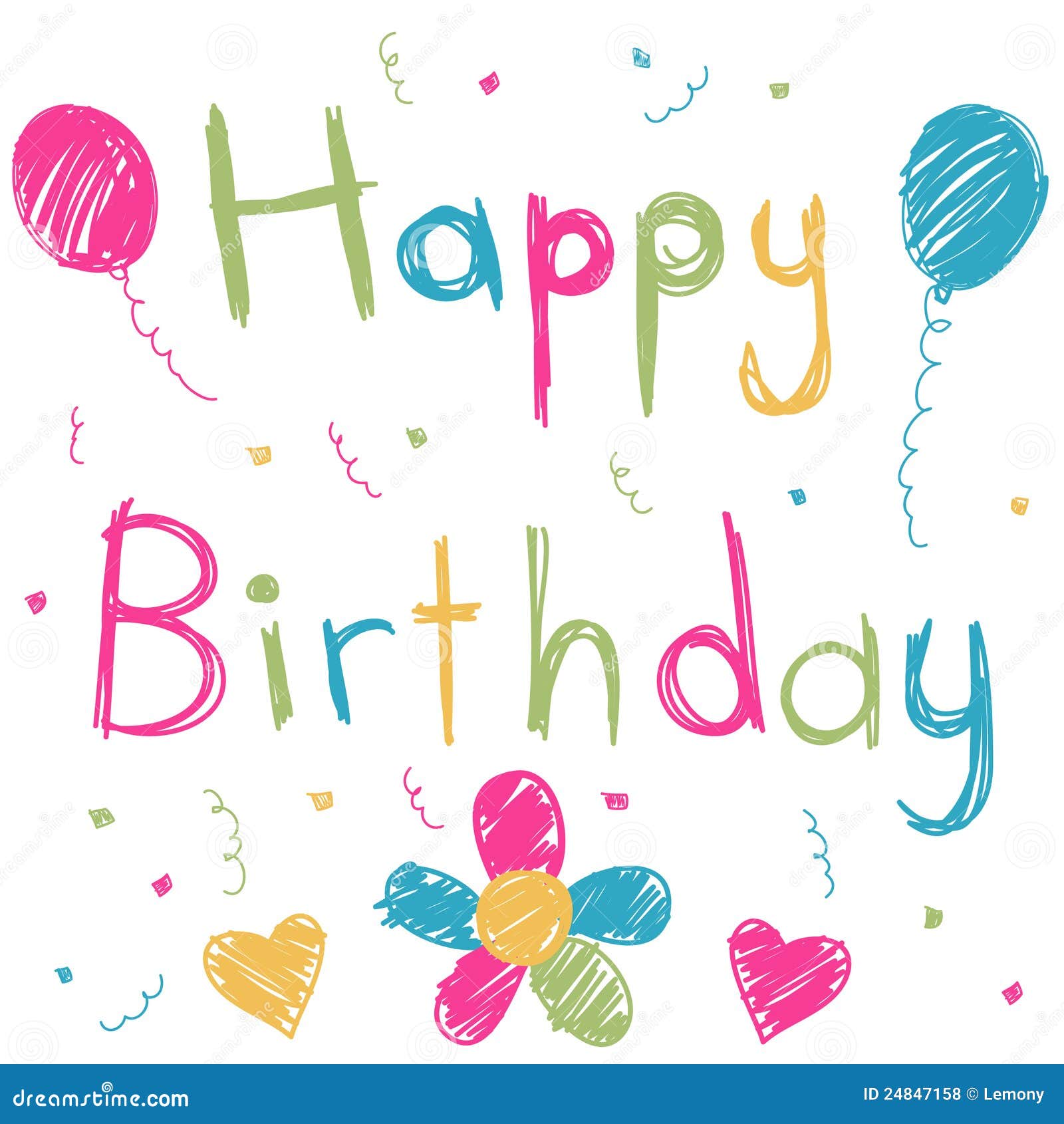 Happy birthday card stock vector. Illustration of line - 24847158