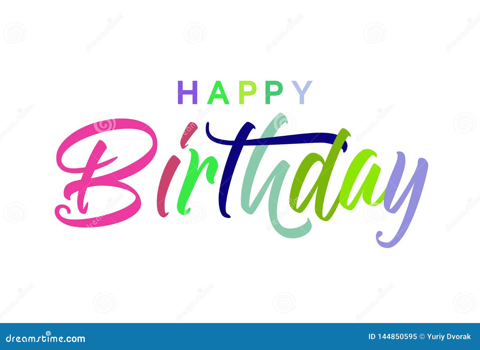Happy Birthday Card, Banner. Beautiful Greeting Poster with Calligraphy ...