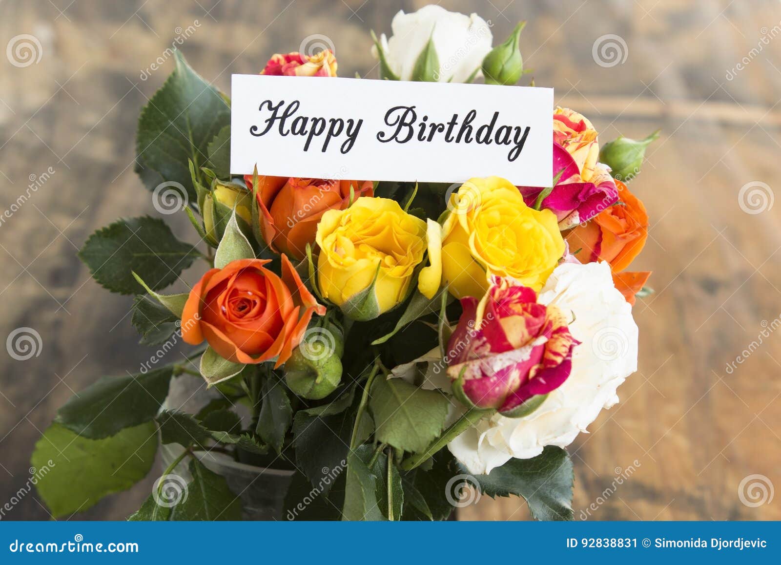 Download Rose Flowers Happy Birthday Royalty-Free Stock