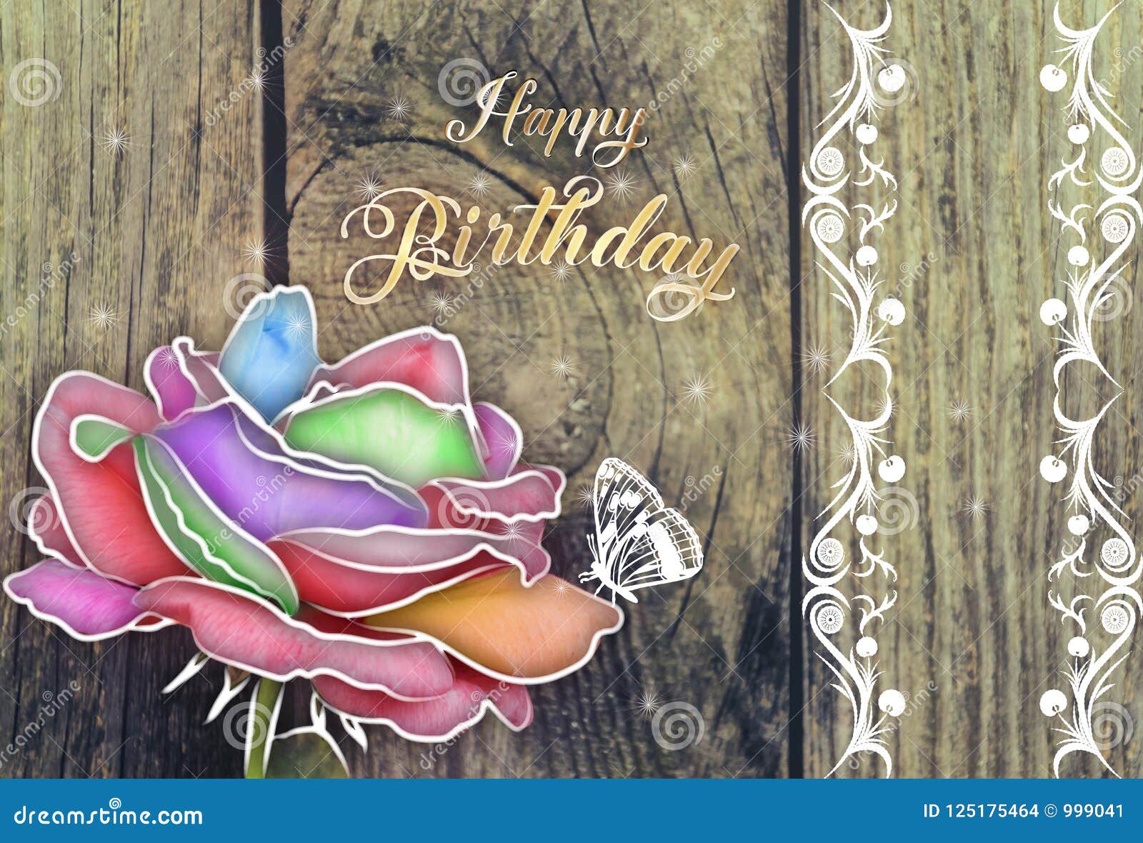 Happy birthday card stock illustration. Illustration of beautiful ...