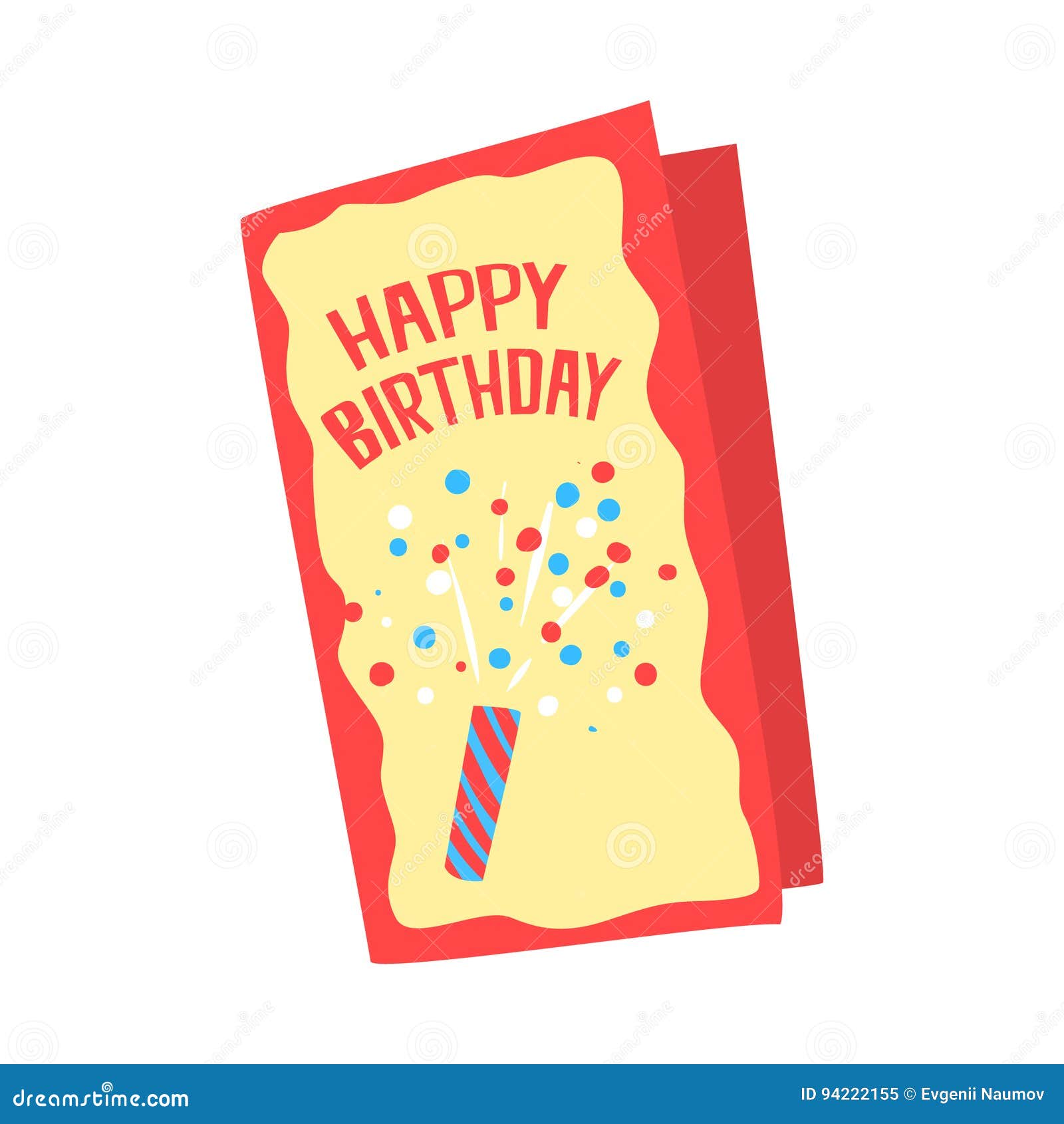 Happy Birthday Card Cartoon Vector Illustration Stock Vector