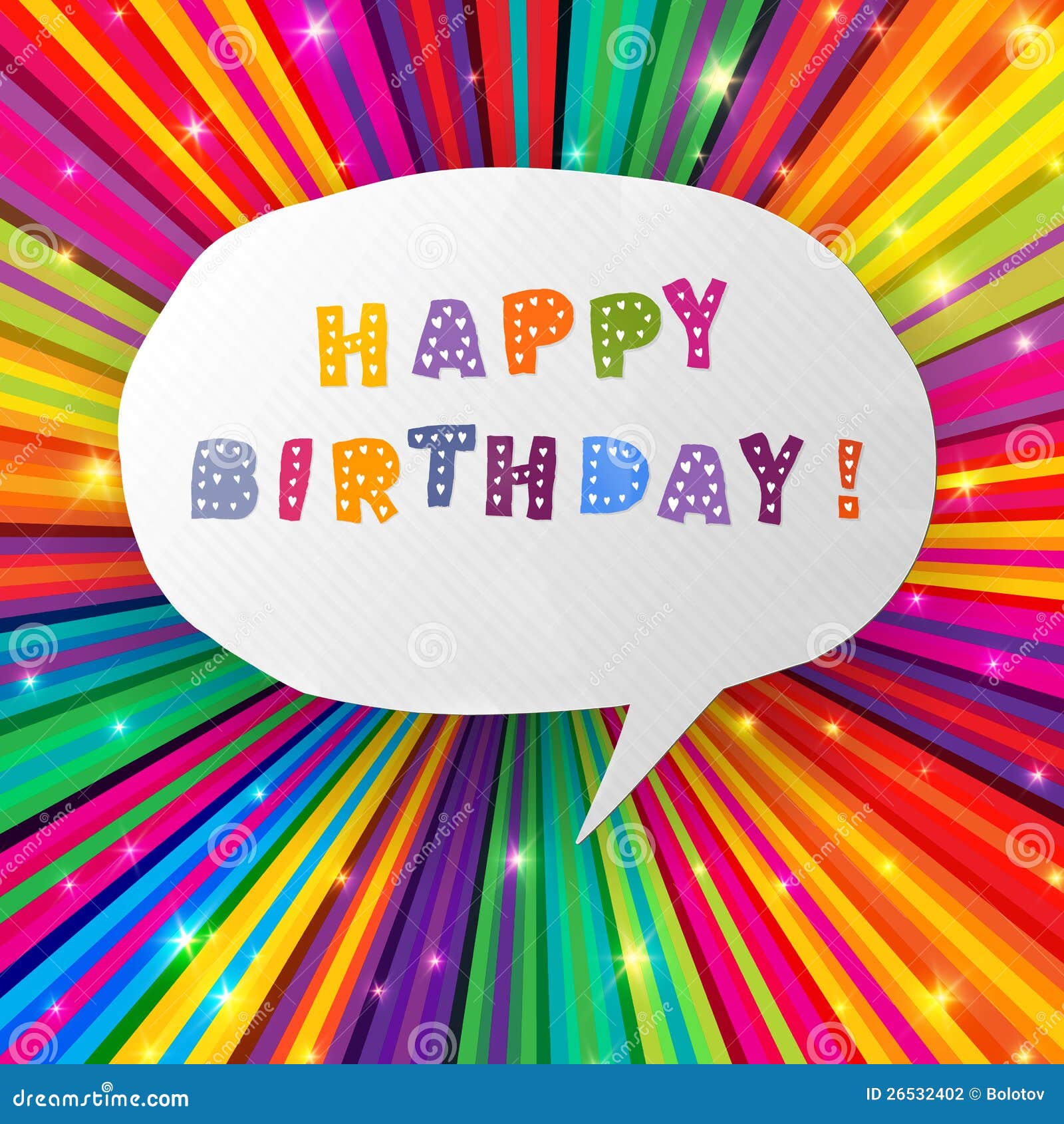 Happy Birthday Card On Colorful Rays Background Stock Vector Illustration Of Package Gift