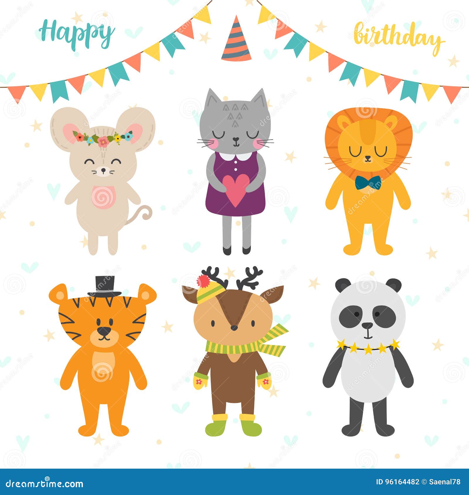 Happy Birthday Animal Cartoon