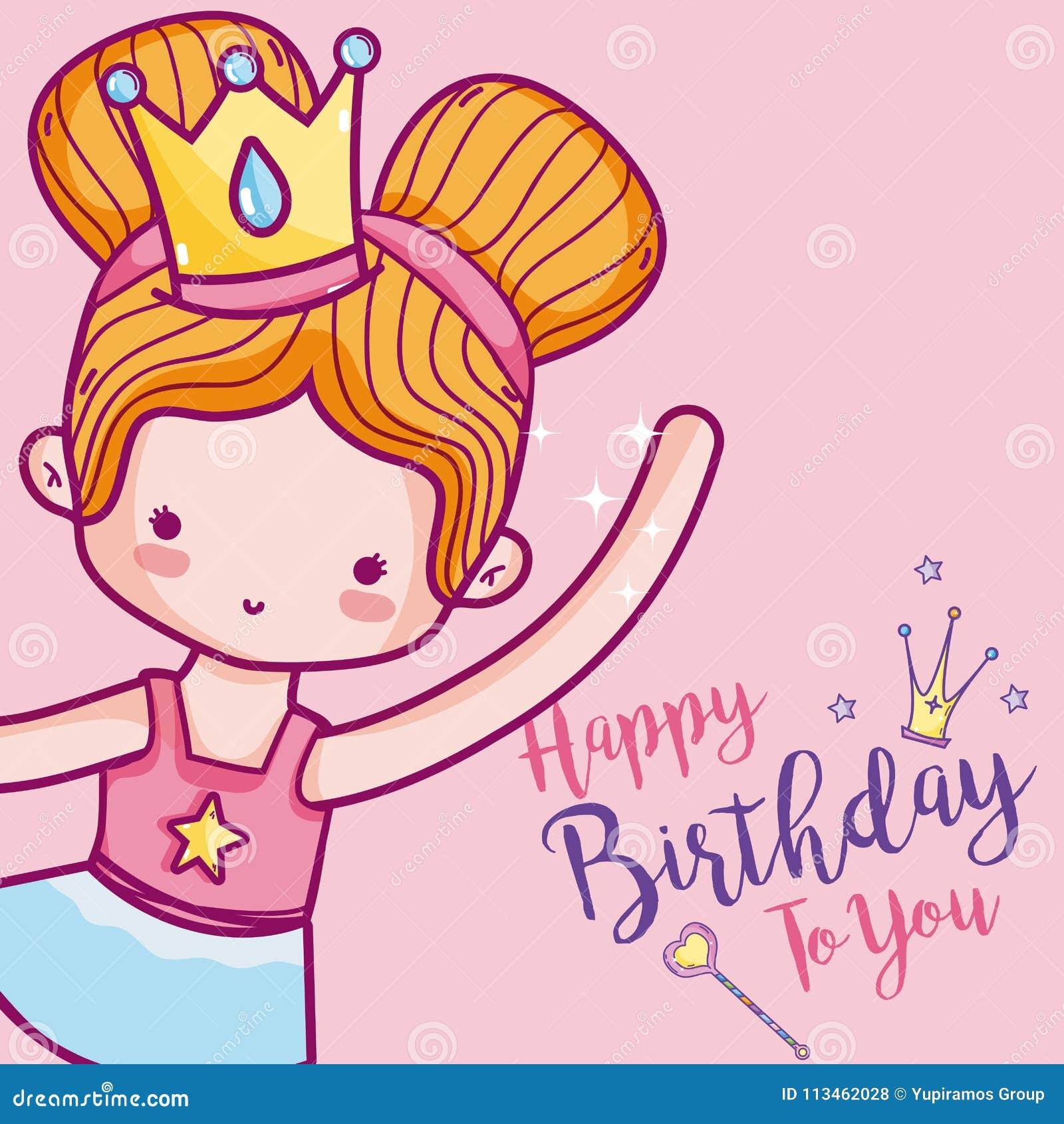 Happy Birthday with Cute Ballet Dancer Card Stock Vector - Illustration ...