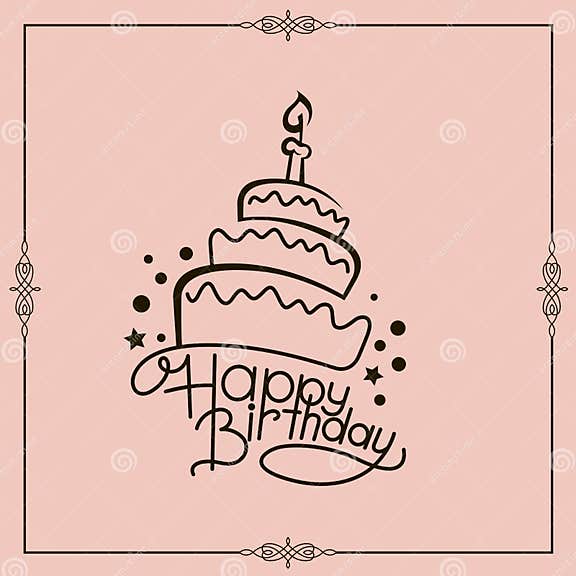 Birthday card design stock vector. Illustration of dessert - 188796879