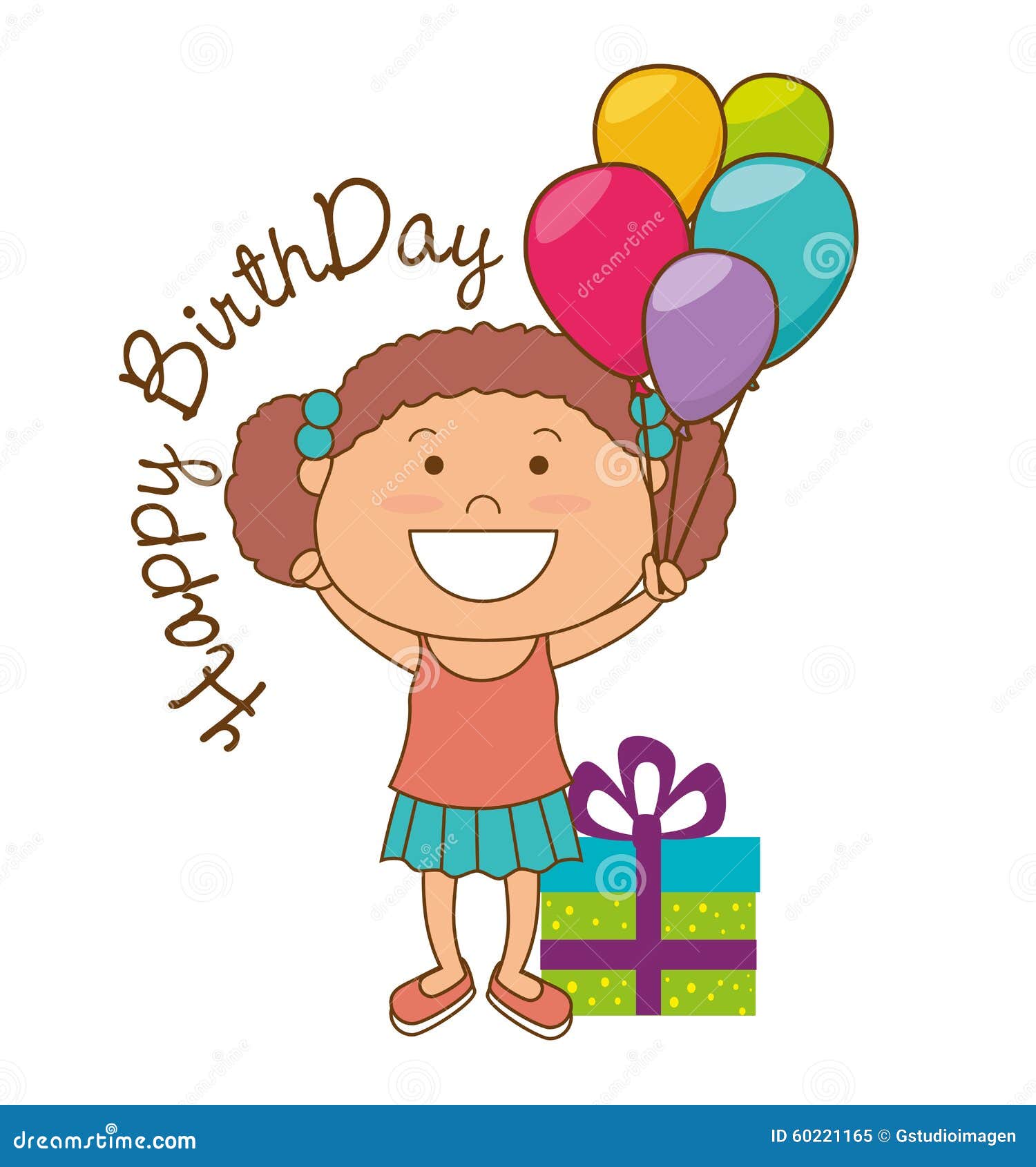 Happy Birthday Card Design. Stock Vector - Illustration of card ...