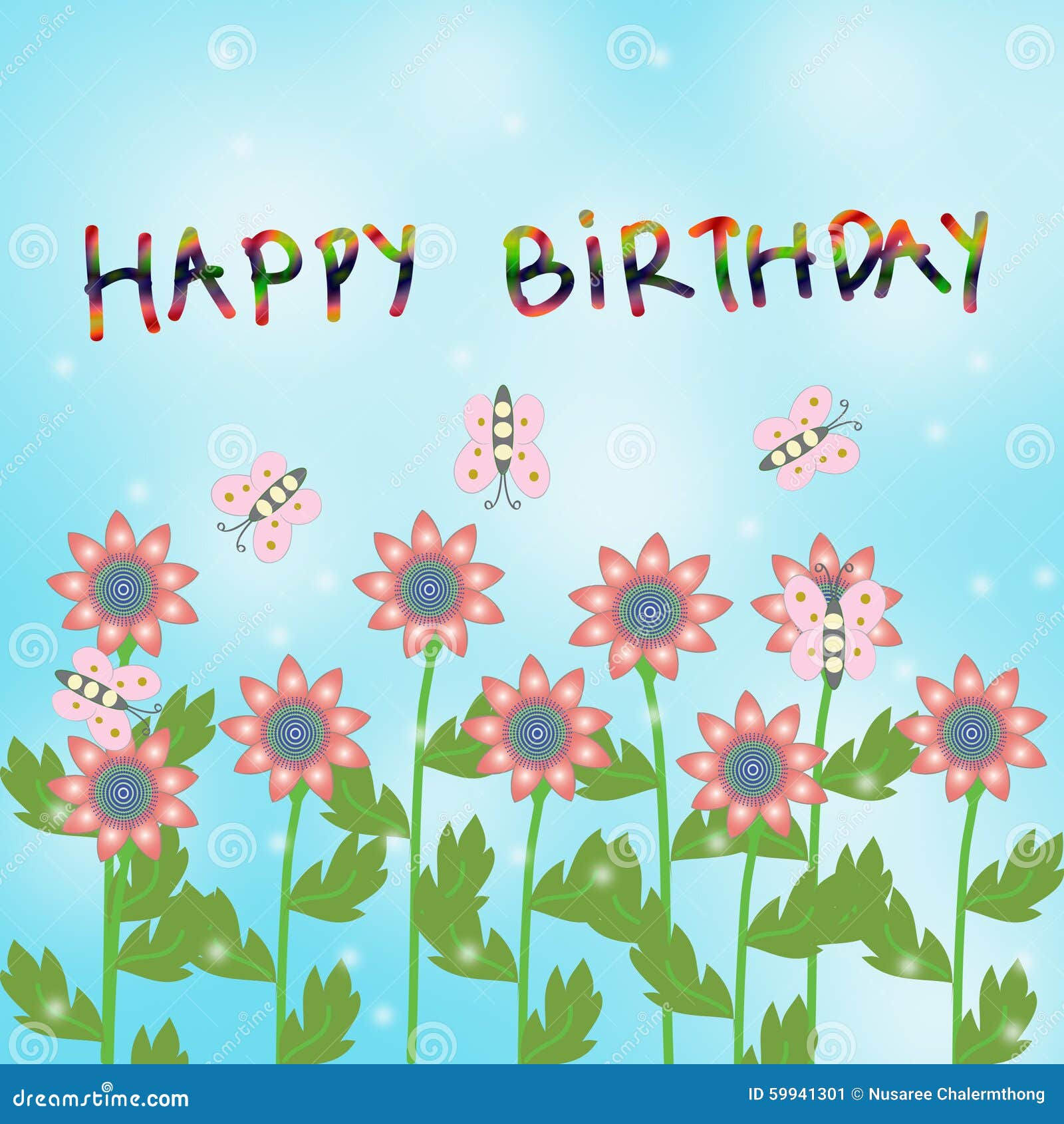 Happy Birthday Card stock illustration. Illustration of wallpaper ...