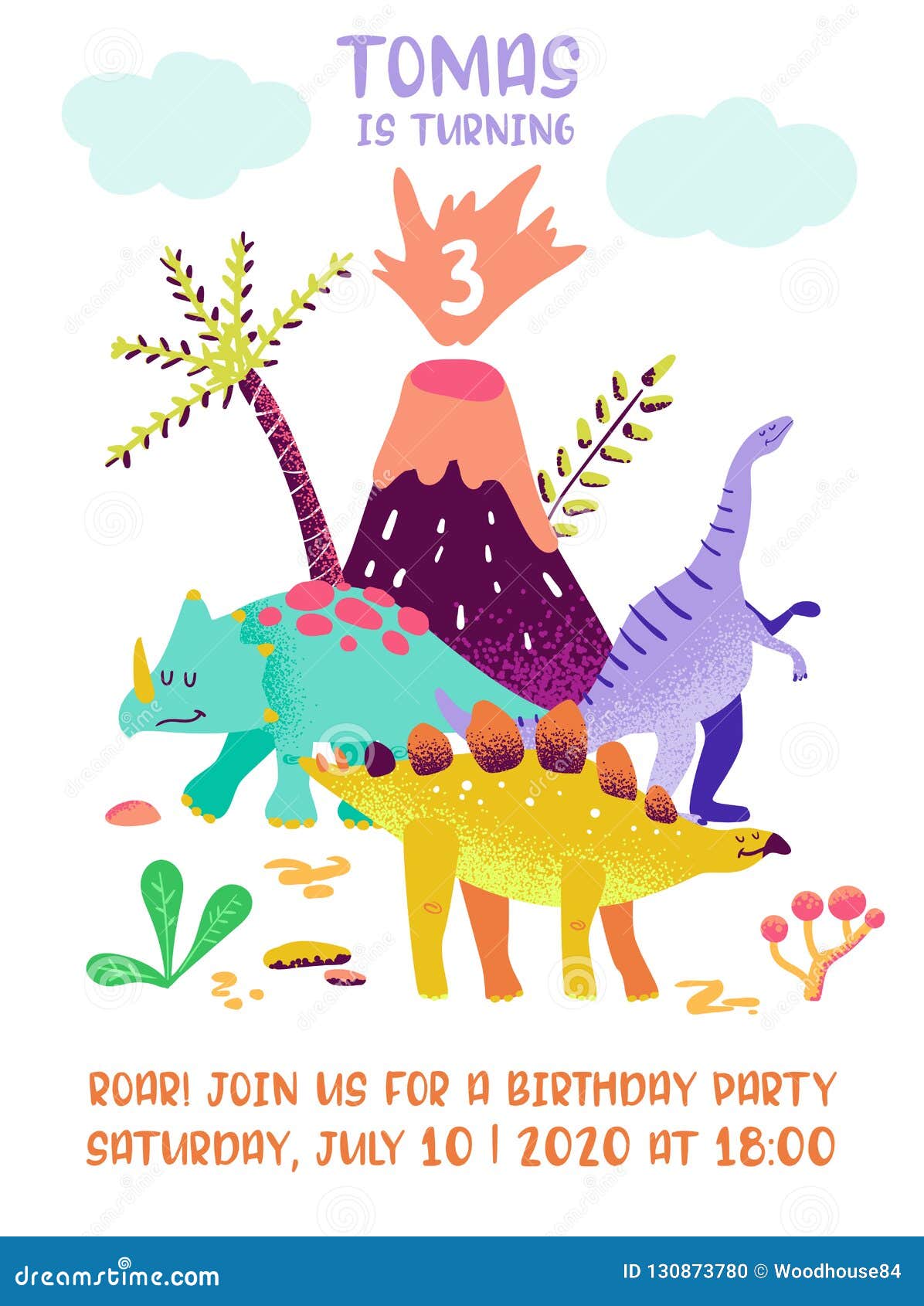 Download Happy Birthday Card With Fun Dinosaur, Dino Arrival ...