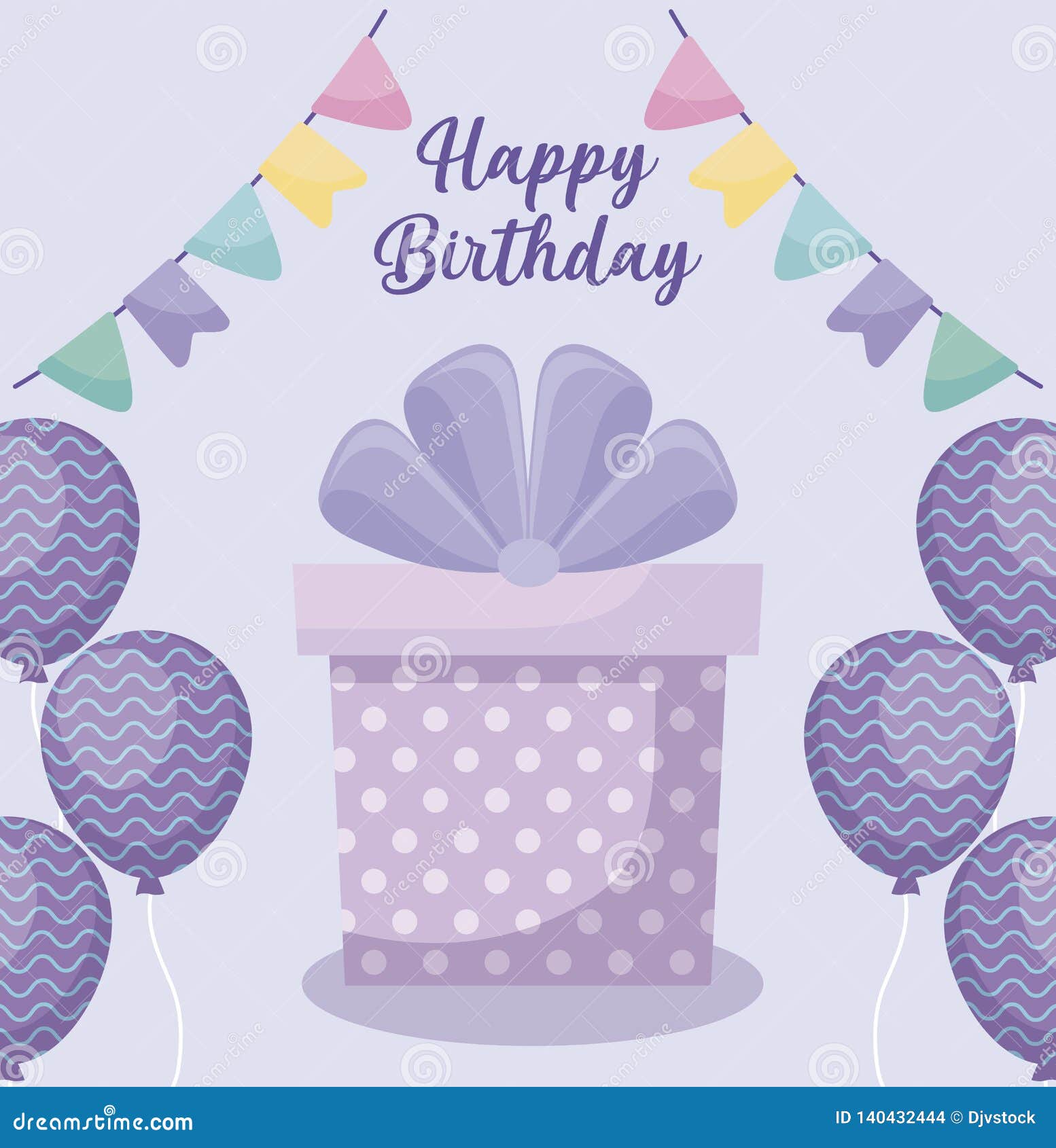 Happy Birthday Card with Gift Box Stock Vector Illustration of parcel