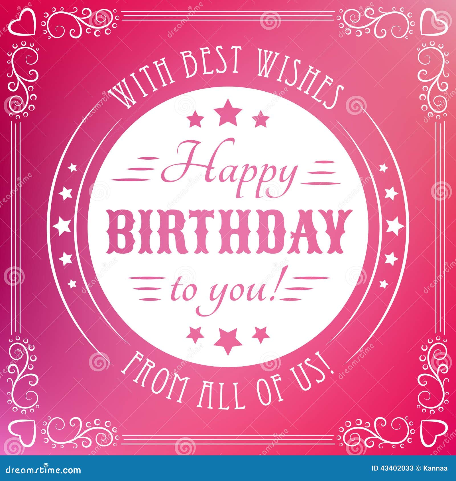 Happy Birthday Card Typography Letters Font Type Stock Vector