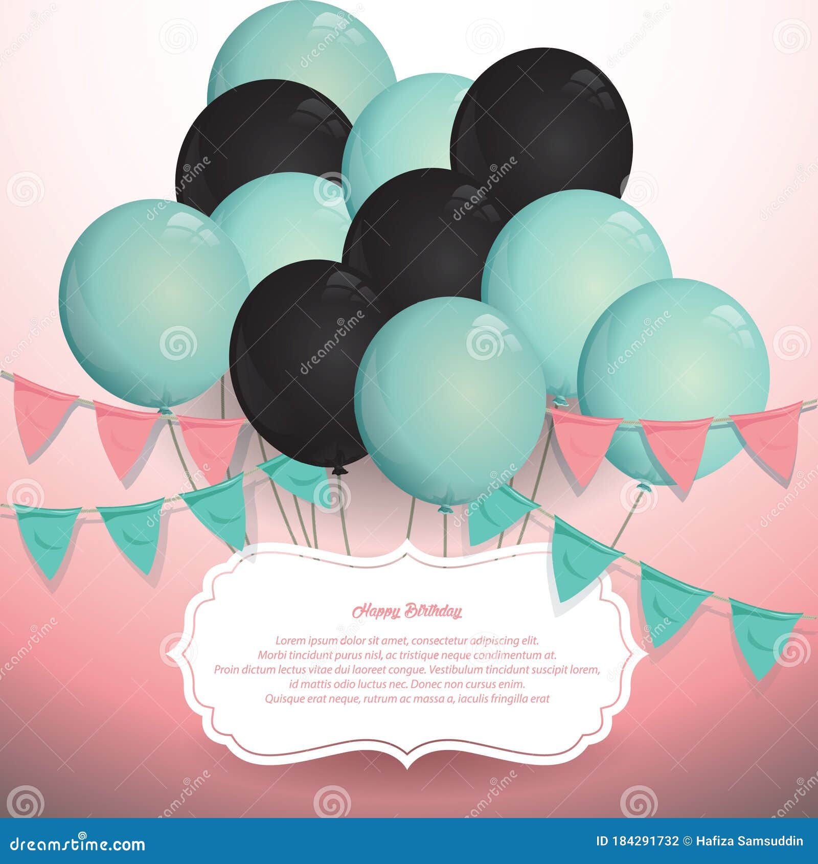 Happy Birthday Card. Vector Illustration Decorative Background Design