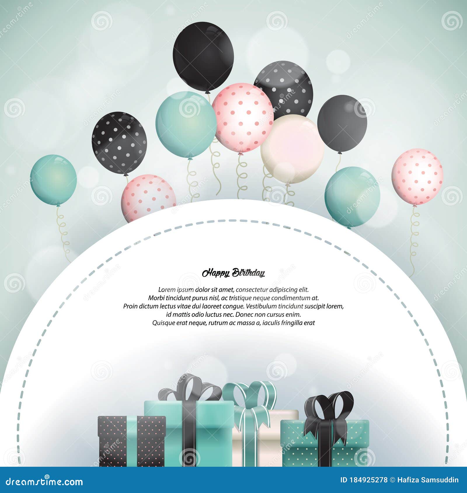 Happy Birthday Card. Vector Illustration Decorative Background Design